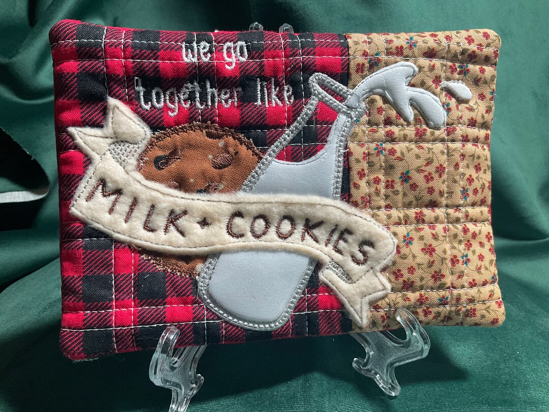 Cookies and Milk Mug Rug Mug Rug Coffee Mug Rug Coaster Etsy