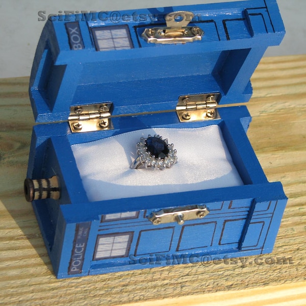 TARDIS Inspired Small Painted Blue Box