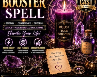 Booster Spell, Spell Amplifier, Energy Boost Ritual, Intention Enhancement, Manifestation Booster, Spiritual Spell Add On