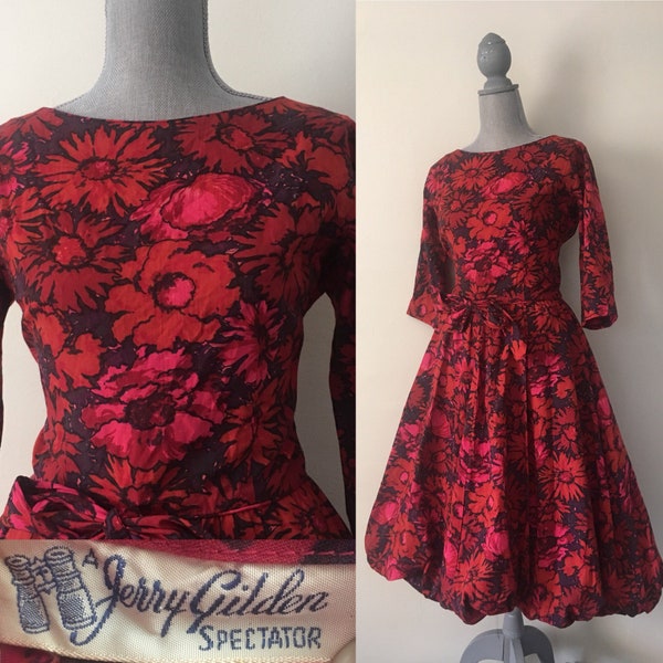 1960s Jerry Gilden Spectator Swing Dress