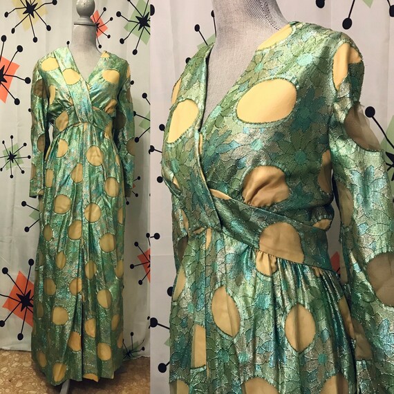 Groovy 1960s Lime Green Gown