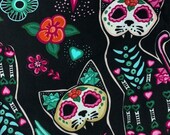 Day of the Dead Cat Mask Adult Reusable Cotton Face Mask Washable Face Mask Made in USA