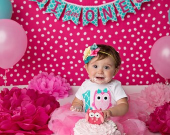 Pink Flamingo Banner 1st Birthday Girl Flamingo Banner Etsy