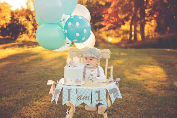 1st Birthday Boy I Am One Highchair Banner I Am 1 High Etsy