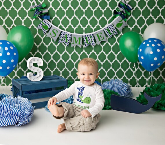 Whale Banner 1st Birthday Boy Whale Baby Shower Banner First