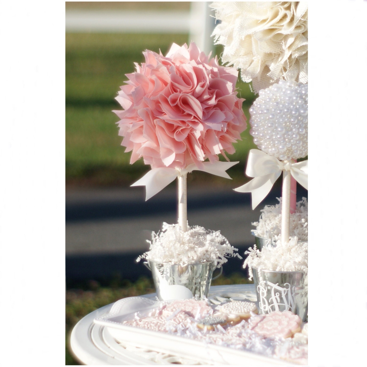 BABY SHOWER CENTERPIECE / Pink and gold first birthday Etsy