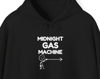 Midnight Gas Machine Hoodie | Funny Couples Sleep Shirt, Fart Joke Gift