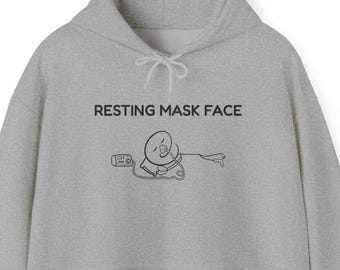 Resting Mask Face Hoodie, Funny CPAP Hoodie, Sleep Apnea Sweatshirt, CPAP User Gift, Sleep Humor Pullover