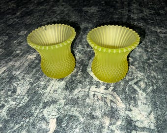 Set of 2 Faroy vintage uranium glass