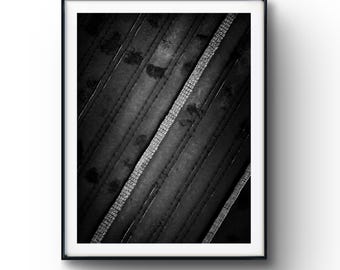 Fotografía abstracta en blanco y negro, impresión de fotografía aérea, arte mural minimalista, impresión de bellas artes geométricas.