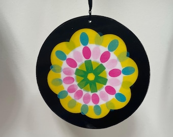 Handmade Lenticular Yellow Flower Ornaments