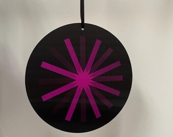 Handmade Lenticular Ornaments Magenta Mod Star