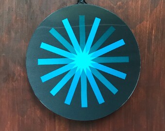 Large Lenticular ORNAMENT- Starburst Spinners Cyan