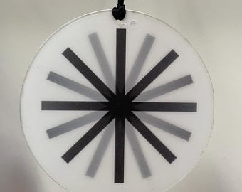Handmade Lenticular Ornaments White with Black Mod Star