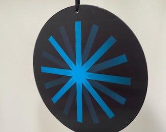 Handmade Lenticular Ornaments Magenta And Blue Mod Star