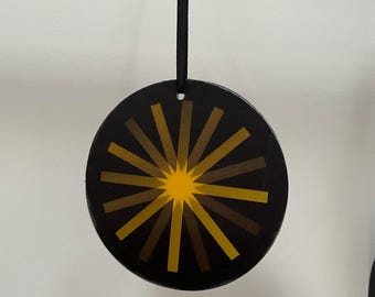 Handmade Lenticular Ornaments Yellow Mod Star