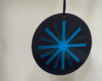 Handmade Lenticular Ornaments Blue Mod Star