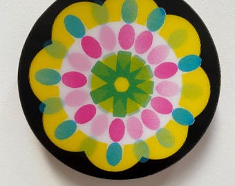Handmade Yellow Magenta Animated Wall Graphic