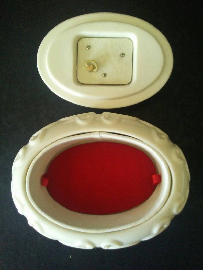 Lenox China Rose Embossed Easter Egg Music Box