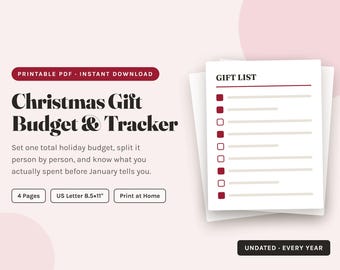 Planilha de Controle de Orçamento para Presentes de Natal | Organizador de Gastos de Fim de Ano sem Data (Download em PDF)