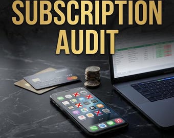 AI Subscription Audit Printable, Stop Wasting Money Guide, 7 Tools Checklist (Digital Download)