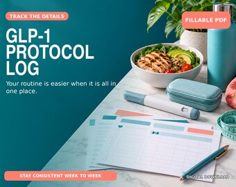 12-Week GLP-1 Tracker: Injection Log and Side Effects, Fillable PDF