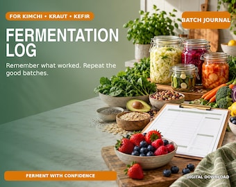 Diário de Fermentação | Kimchi, Chucrute, Kefir (Download em PDF)