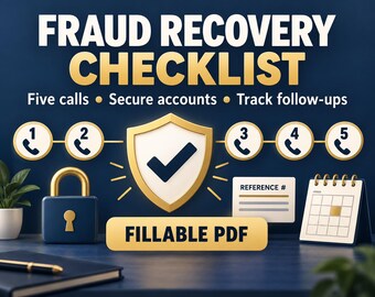 Fraud Recovery Checklist: Identity Theft Action Plan (Fillable PDF)