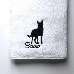 Pet acessories dog towel personalized embroidery dog's name on towel
german shepherd