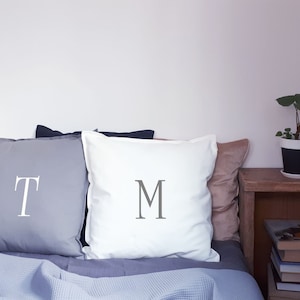 Personalized Embroidered Monogrammed Pillow Cover / Bohemian Home Decor Wedding Gift Family Monogram