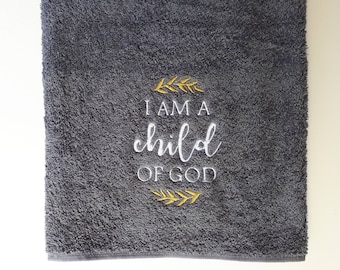 Personalized Embroidered Christening Towel: 100% Cotton