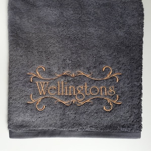 Monogrammed Cotton Towel: Personalized Embroidered Family Gift
