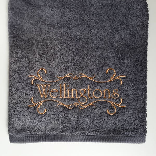 Personalized Monogrammed Hand or Bath Towel / Bath sheet / Embroidered Wedding Family Gift Towel