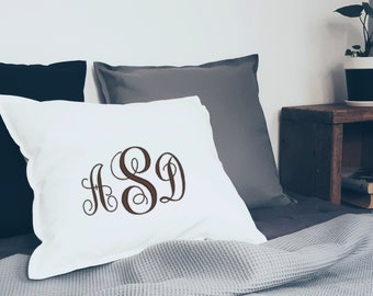 Capa de almofada personalizada com monograma bordado personalizado / presente de aniversário de casamento com nome de família e monograma bordado