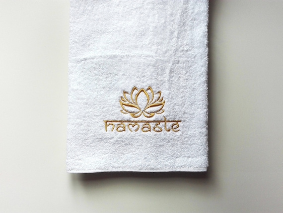Namaste Towel For Yoga Lessons // Fitness Towel // Personalized Religious Gift