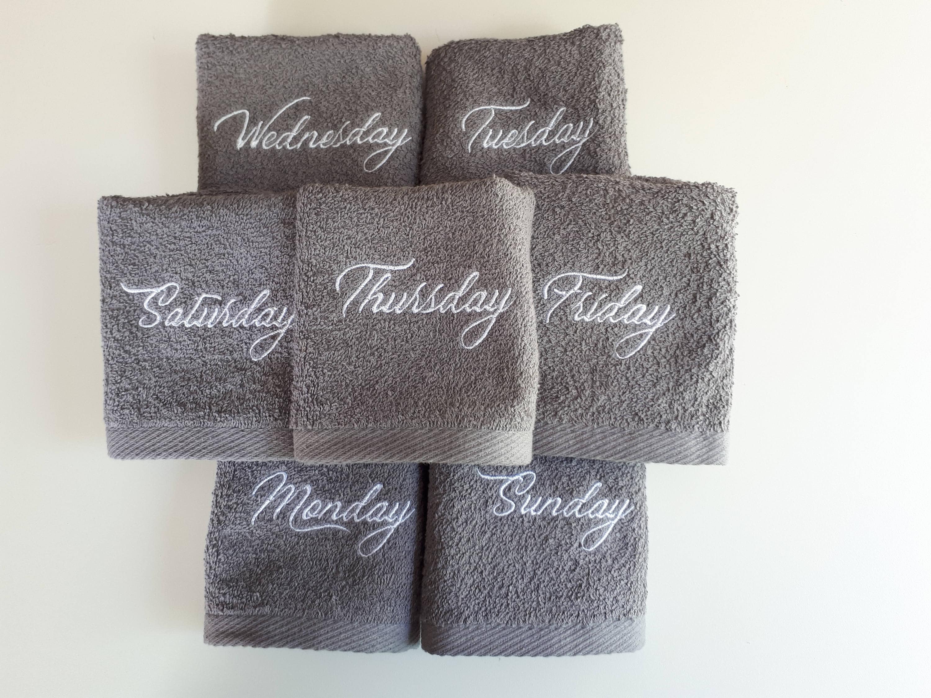 Handmade Hand Towel Set / Days of the Week Towels / Kitchen Etsy