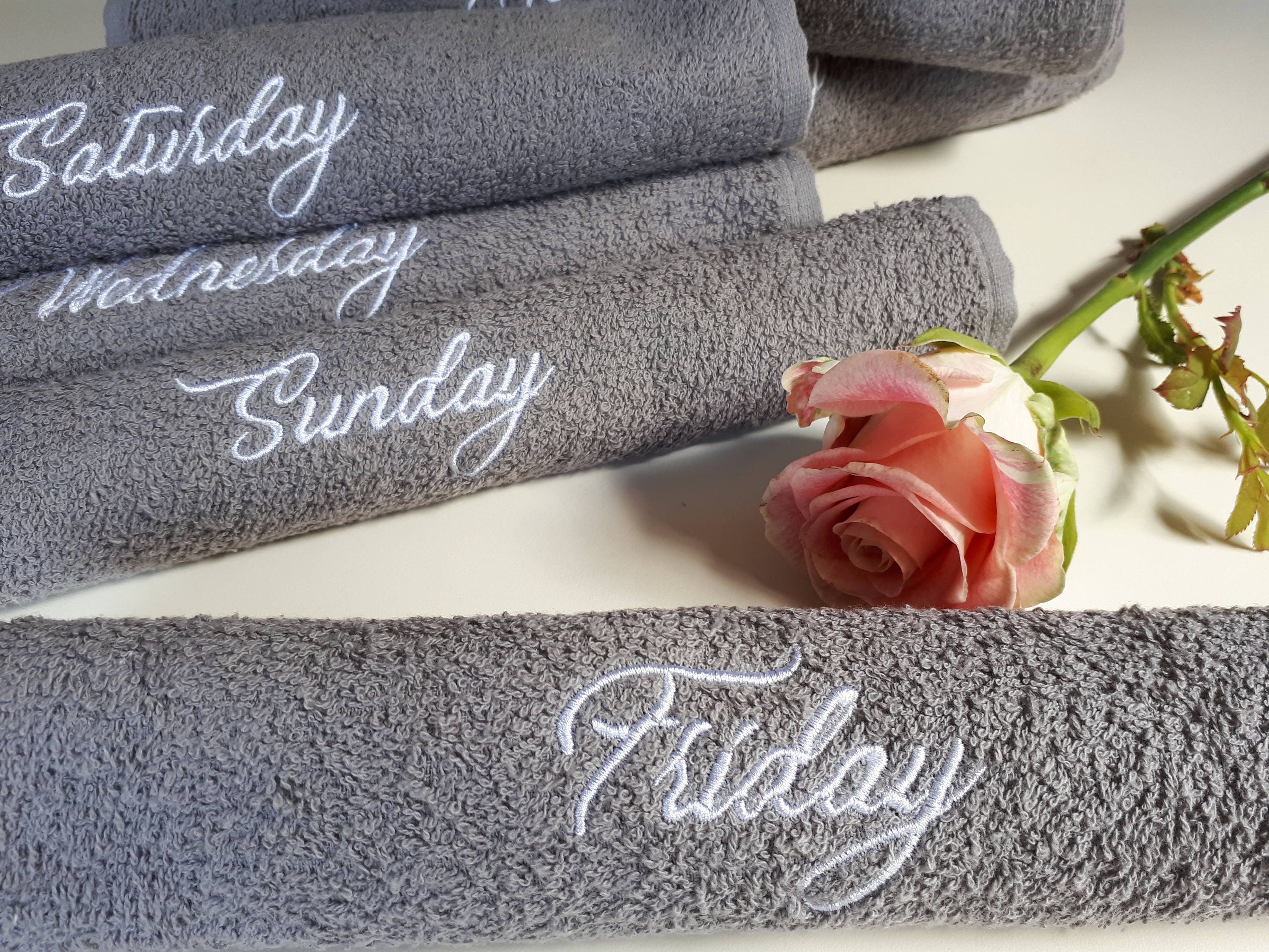 Handmade Hand Towel Set / Days of the Week Towels / Kitchen Etsy