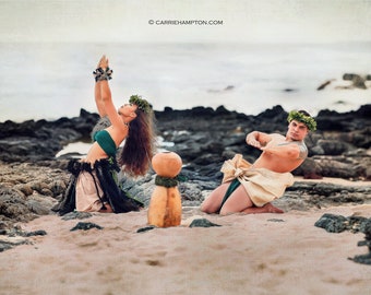 hula kahiko dance photography, Hawaii Beach art, cottage beach house wall display, Hawaiian Photography, Merrie Monarch