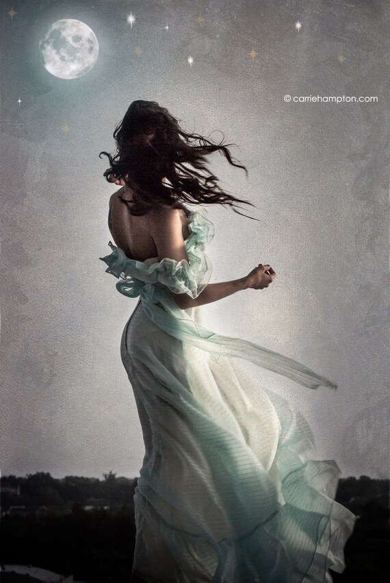 Foto donna e luna arte della stanza della ragazza pittura - Etsy Italia