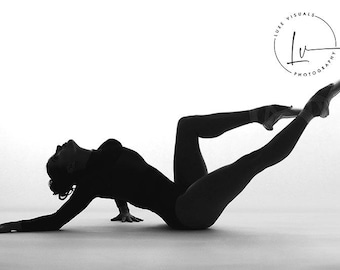 Ballerina wall art, ballerina photography, black and white, ballet silhouette picture, girl's room decor, ballet dance poster, pointe shoes