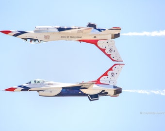 Thunderbirds photography, calypso pass, military aviation, F16 falcon, plane poster, flying art, red white blue, Nellis air force