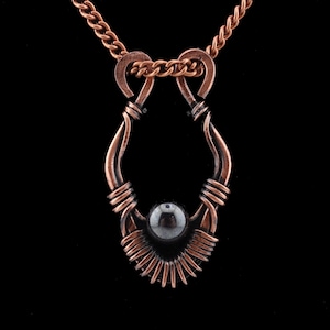 Copper ring holder necklace pendant