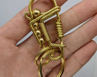 Gold/brass color wire keychain clip