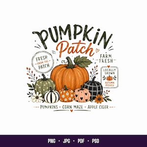 Pumpkin Patch SVG | Farm Stand Autumn Poster (Digital Download)