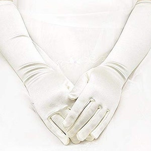 Toddler glove and accessory kit white, ivory, light blue. Flower girl, holiday, formal dress, pageants. image 5