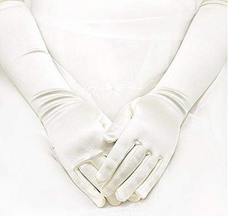 Toddler glove and accessory kit white, ivory, light blue. Flower girl, holiday, formal dress, pageants. image 5
