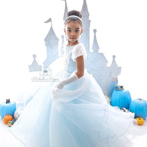 Toddler glove and accessory kit white, ivory, light blue. Flower girl, holiday, formal dress, pageants. image 8