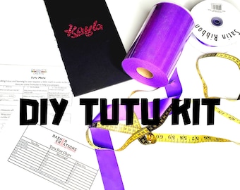 DIY TUTU KIT-100 mètres de tulle Fait jusqu’à 3 tutus. Avec téléchargement gratuit de feuilles de calcul, tutoriel et livraison gratuite!