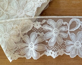 Antique Lace 3 yds of Extra Wide 3 1/4" Wide Antique Off white Lace