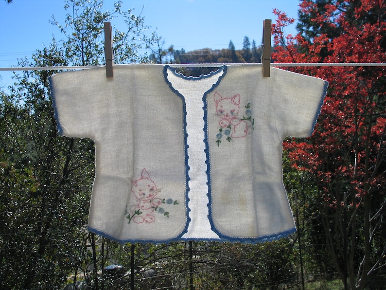 Baby Boy Coat Baby Shower Vintage Embroidered Baby Capelet Baby Layette Baby Layette